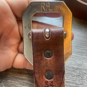 RRL leather belt made in Italy